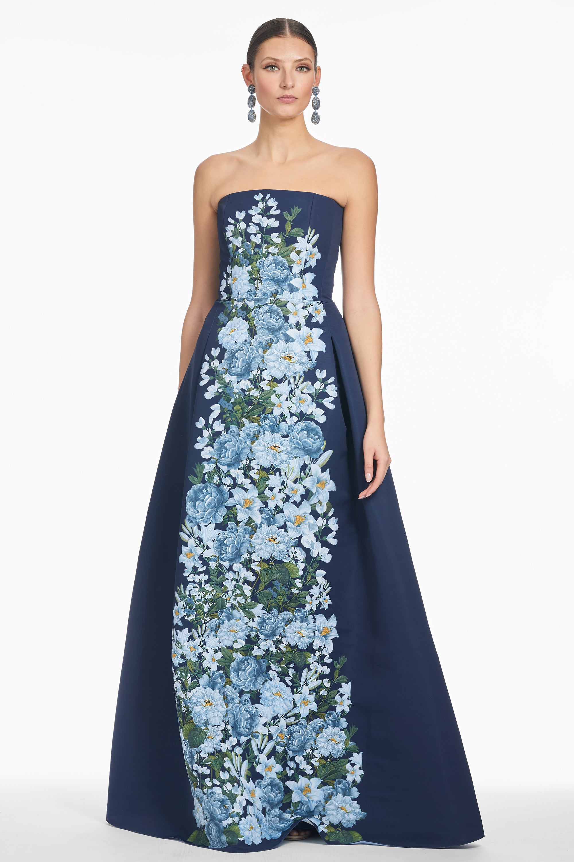 LARISA GOWN - NAVY CASCADE