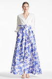 Zoe Gown - Off White/Azure Watercolor - Final Sale