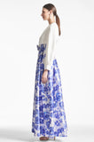 Zoe Gown - Off White/Azure Watercolor - Final Sale