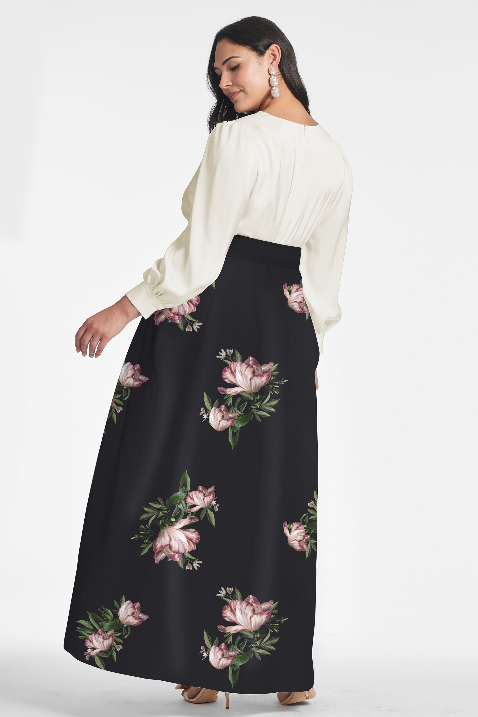 Zoe Gown - Ivory/Noir Blossom