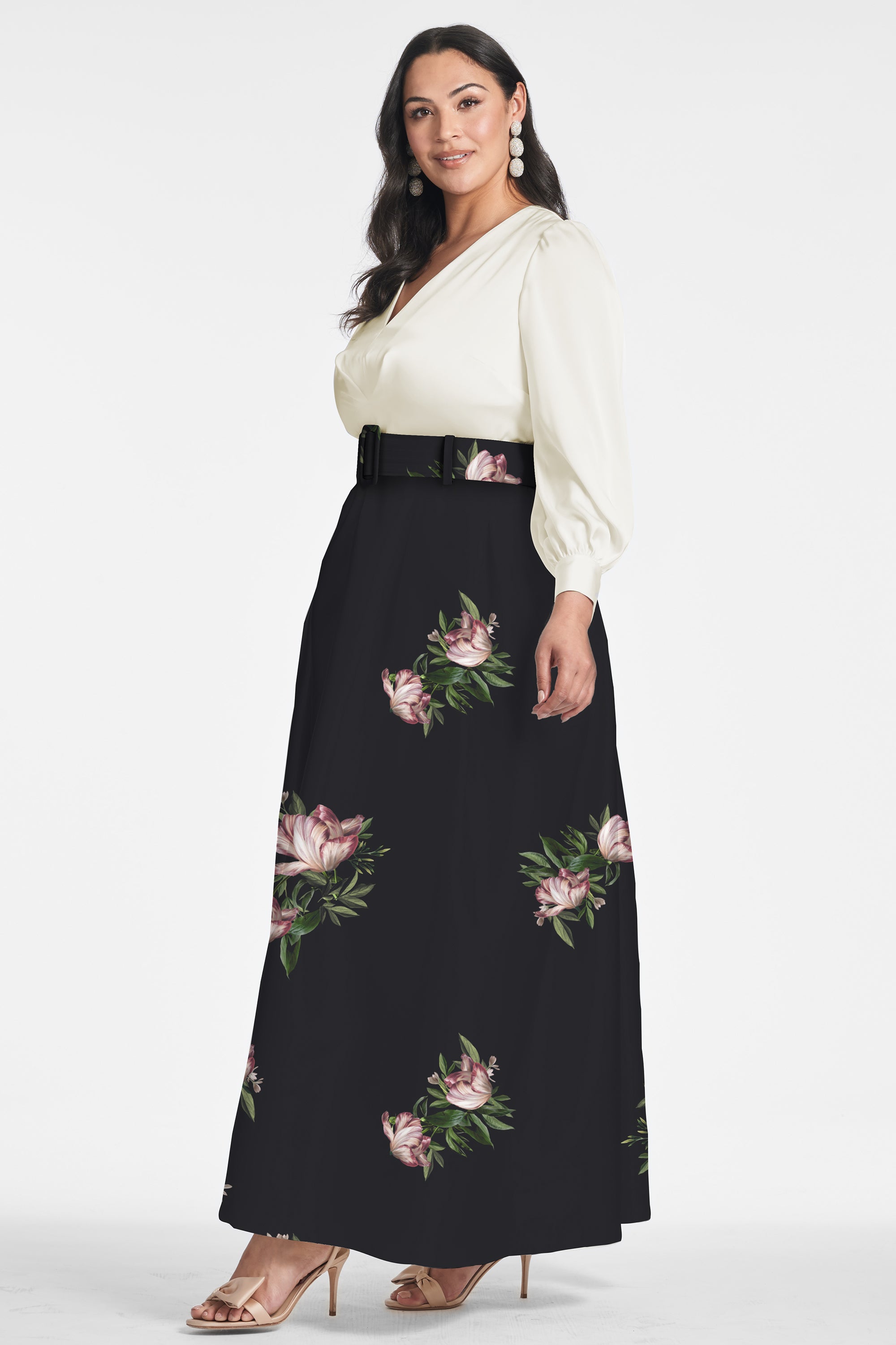 Zoe Gown - Ivory/Noir Blossom