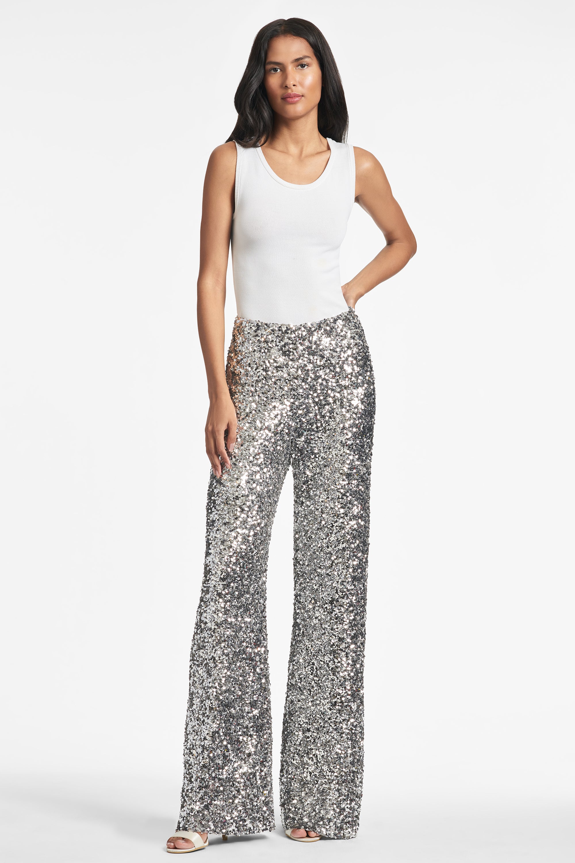 Alli Pant - Silver Sequins - Final Sale