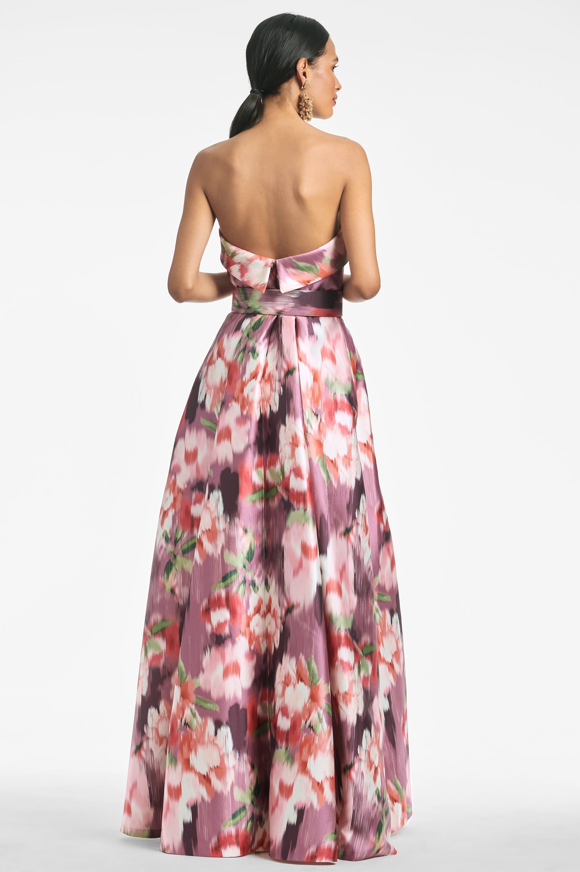 Brielle Gown in Mauve Ikat Floral - Sachin & Babi