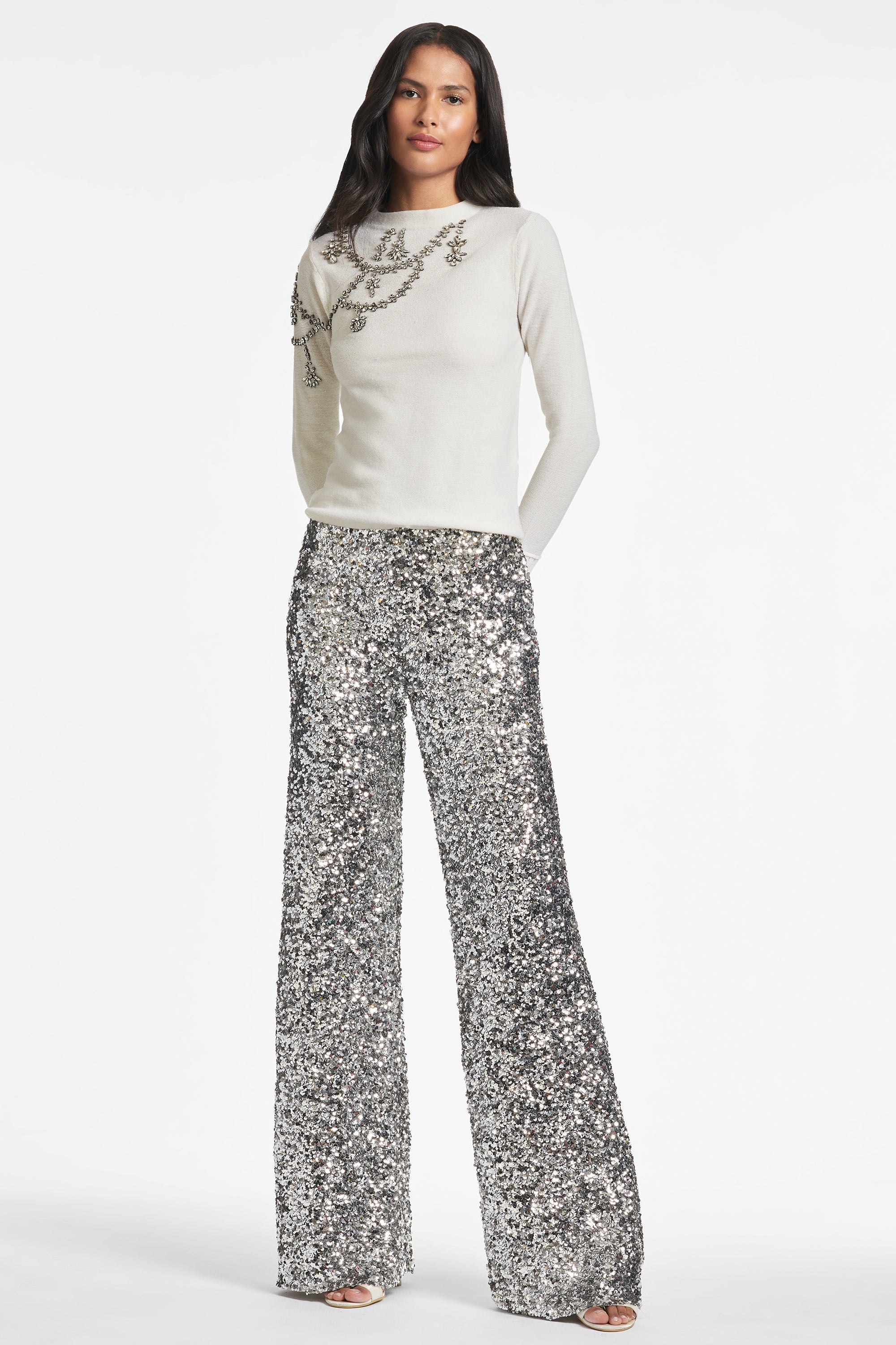 Alli Pant - Silver Sequins