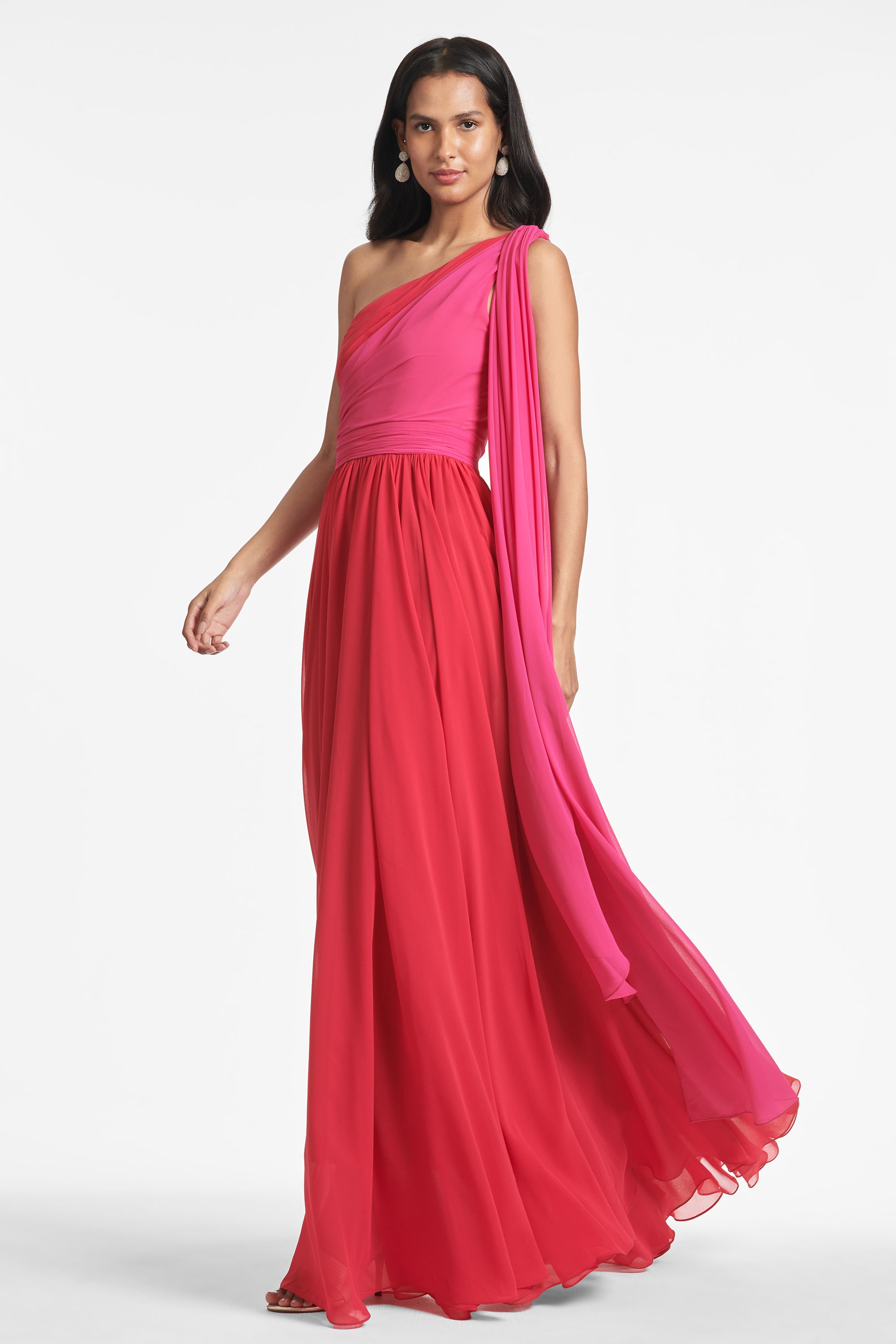 Grace Gown - Fuchsia/Poppy Red - Final Sale