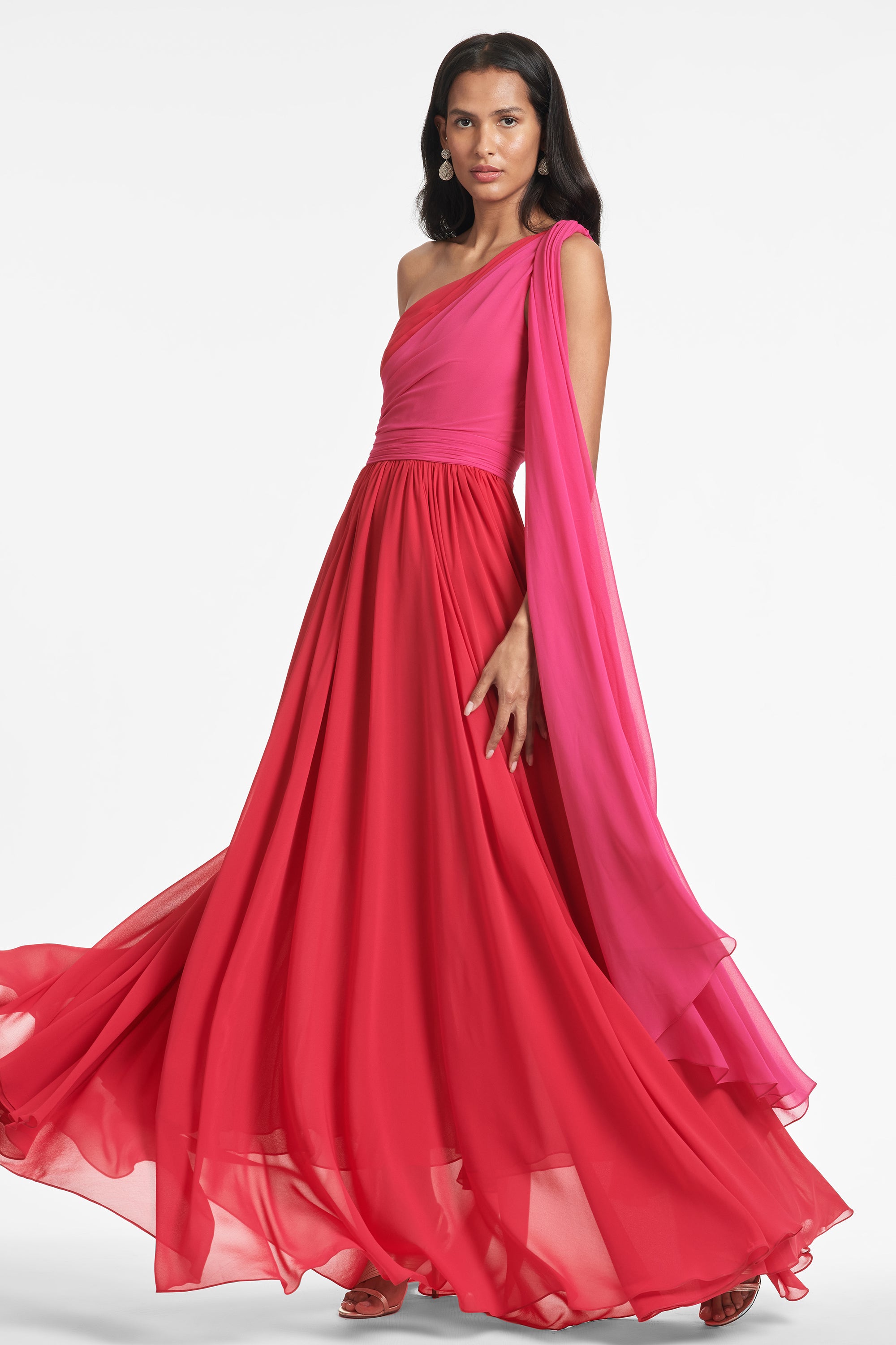 Grace Gown - Fuchsia/Poppy Red - Final Sale