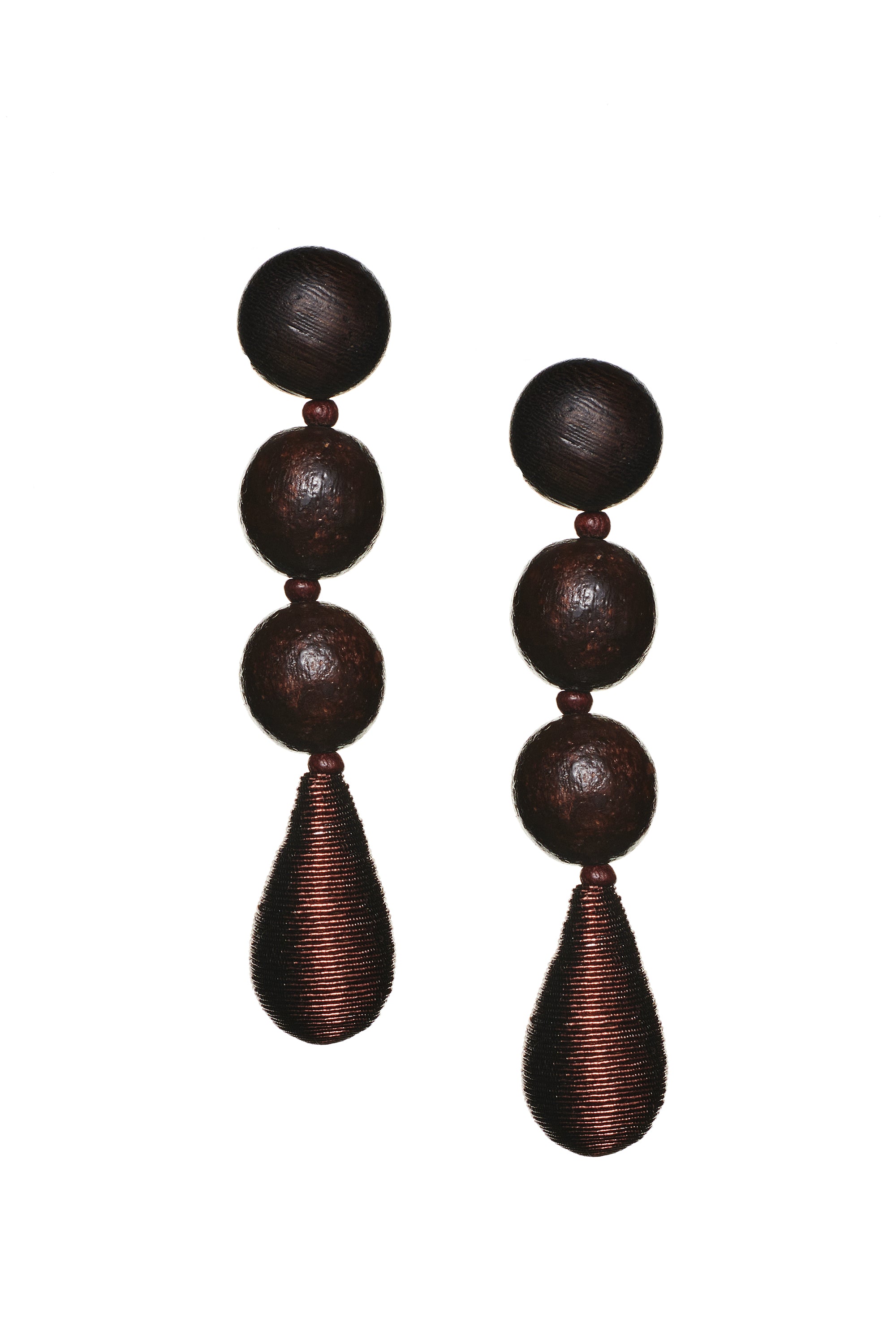 FRIDA EARRINGS - ROBLE WOOD/METALLIC BRONZE