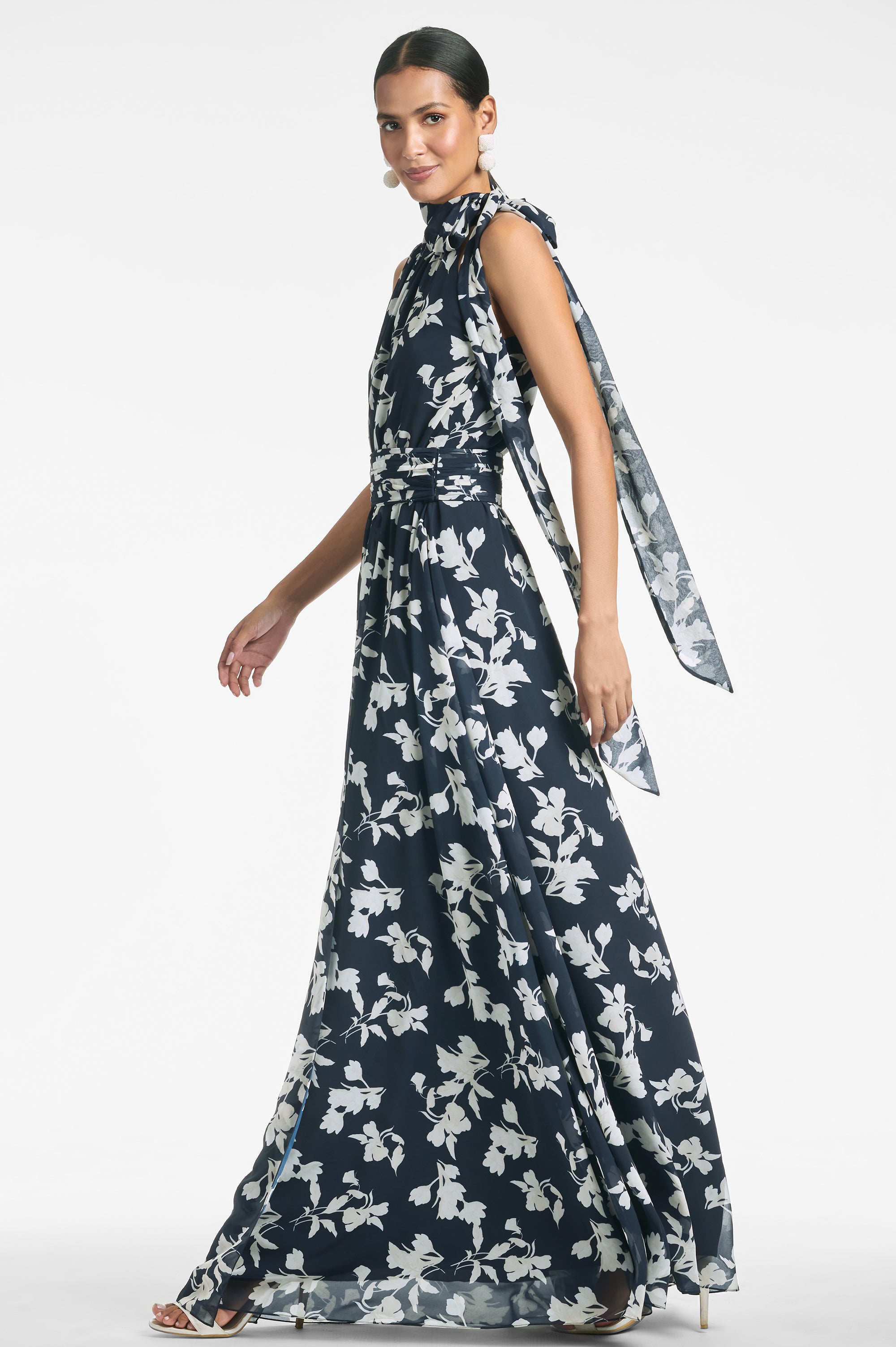 Kayla Gown - Navy Venetia Petal