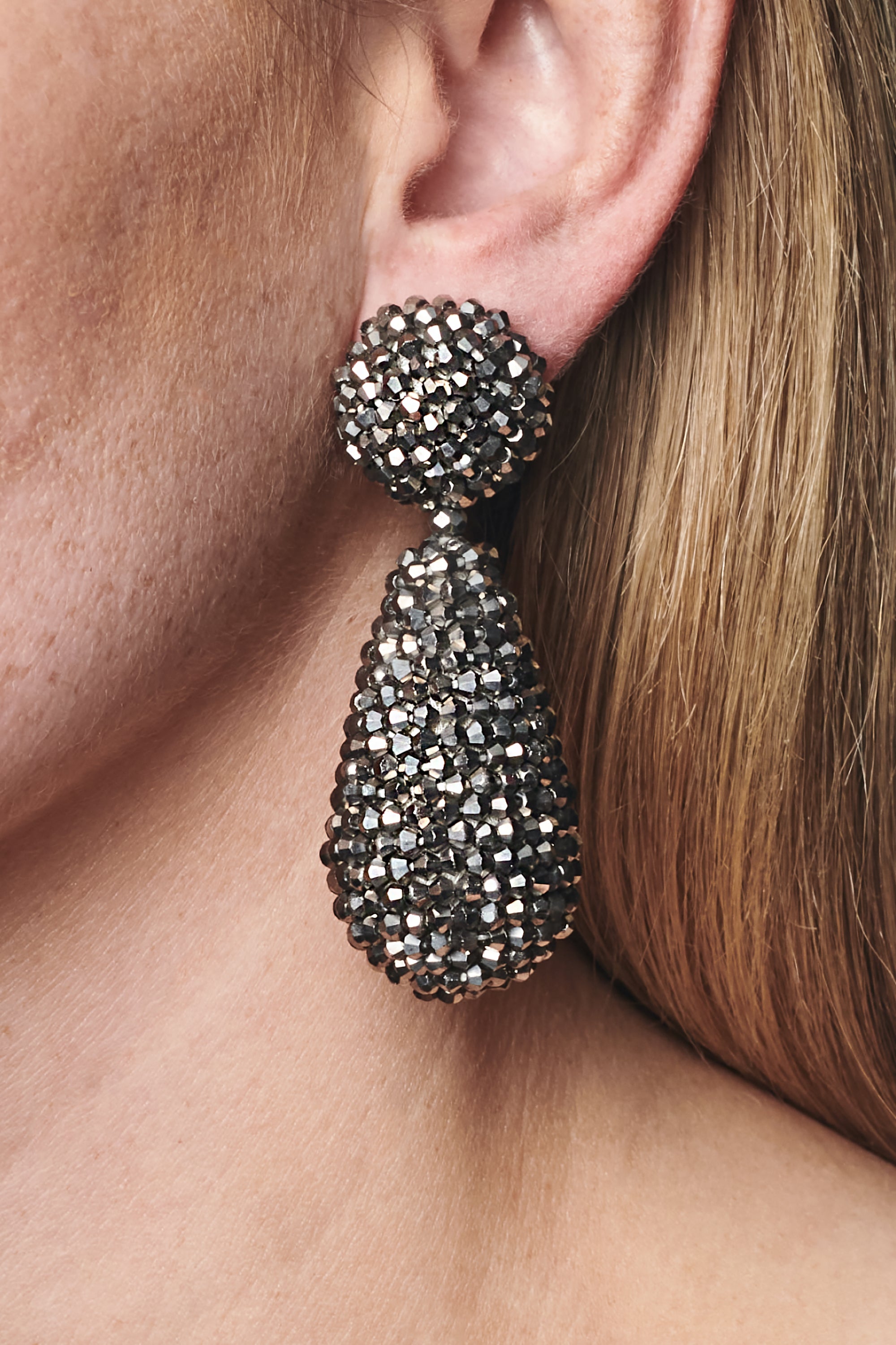 Alena Earrings -  Metallic Faceted Beads