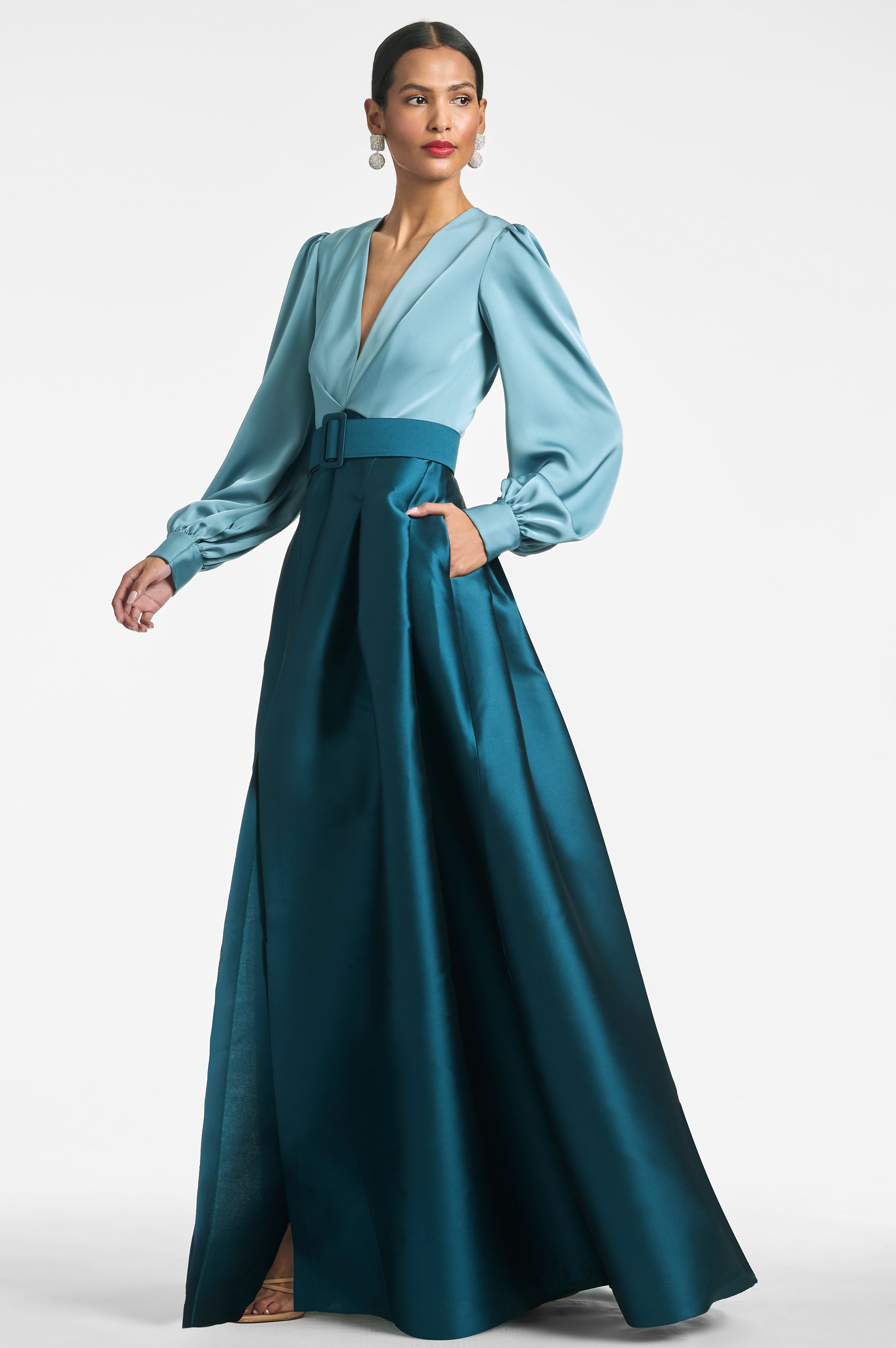 Zoe Gown - Seaglass/Deep Teal